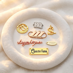 High Quality Custom Metal Brand Labels Own Design Sew-on Metal Logo <b>Tags</b> Private <b>Name</b> Metal Plates for Clothing & Bags - Product Image 3