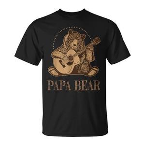 T-shirt Papa Bear con design per chitarrista, taglia unisex per adulti - Product Image 1