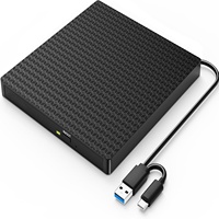 Lecteur DVD externe USB Type-C/enregistreur/lecteur optique, graveur de CD-RW/DVD-RW, compatible avec ordinateur portable et ordinateur de bureau