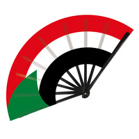 Sudan-Flagge Handfaltbarer Plastik-Klappfächer Faltbarer Party-Geburtstagsgeschenk-Tanz-Performance-Fächer Requisiten Kundenspezifischer Großhandel
