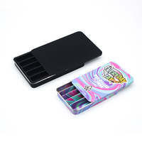 Boîte en métal rectangulaire coulissante avec impression personnalisée du logo, pour emballage de produits comestibles, bonbons, cigarettes.