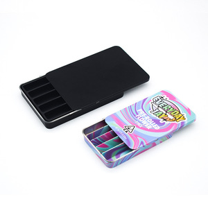 Boîte en métal rectangulaire coulissante avec impression personnalisée du logo, pour emballage de produits comestibles, bonbons, cigarettes. - Product Image 3