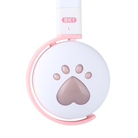 Headset Gaming BK1 On-ear Headphone Telinga Kucing Lampu RGB Grosir Earphone Nirkabel BT 5.0 Boat Earbuds Auriculares Inalambricos