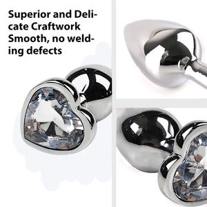 Sexbay marque privée plug anal en métal trois pierres précieuses fond godemichet anal extenseur hommes et femmes jouet sexuel bout à bout - Product Image 4