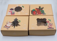Nouveau style transparent boîte-cadeau de Noël créativité boîte de papier kraft pour bonbons biscuit gâteau personnalisé en gros boîte-cadeau emballage