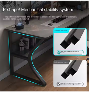 Mesa de Juego Multifuncional y Duradera en Forma de K, de Madera Negra, para Oficina en Casa y Configuración de Juegos - Product Image 3
