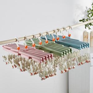 High Quality Durable Plastic Foldable Clothes Rack <strong>Multi</strong>-Clip <strong>Hanger</strong> Sock <strong>Hanger</strong> for Wardrobe Balcony Clothing Store Use Modern - Product Image 1