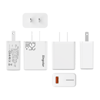 Chargeur mobile intelligent à charge rapide USB QC3.0 à port unique, avec prise US/UK/EU, 25W, bande lumineuse LED de haute qualité