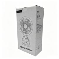 Boîte en carton écologique avec logo personnalisé imprimé, finition mate, mini ventilateur portable, emballage en carton, vente en gros