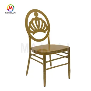 Mailai Factory Direct Sales New Design Iron Flower Back Wedding Chair