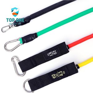 Top One Yoga Gym Fitness Tpe 200lbs Tube de cheville 11 pièces ensemble de bandes de résistance tirer la corde avec poignée - Product Image 3