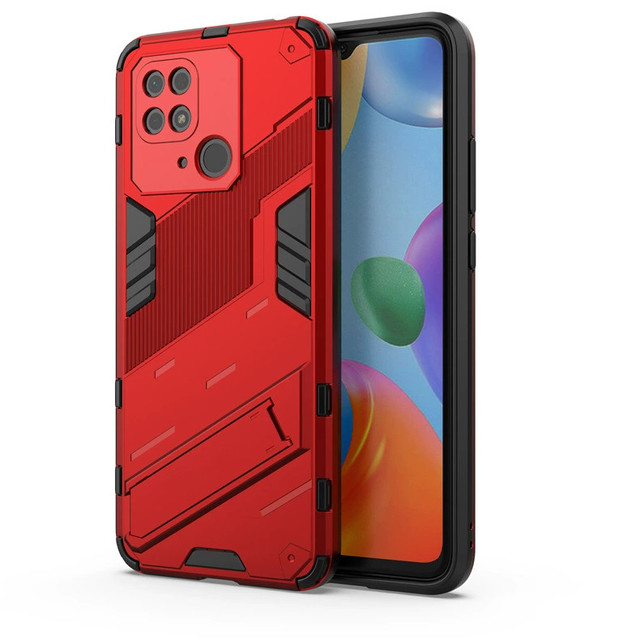 For Redmi Note 14 Pro Punk Mobile Phone Armor Case Cover with Invisible Stand for Redmi K80 Hard PC Kickstand Phone Case