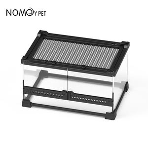 NOMOY PET yeni tasarım çift kapı cam sürüngen tankı sürüngen teraryum ekran kutusu ile örgü üst - Product Image 6