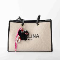 Porte-clés mignon en peluche ours en dessin animé, en cuir PU, avec design animal (ours, chien, chat), pompon en corde, breloque de sac à main, cadeau, vente en gros, pour femmes
