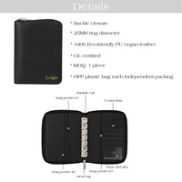Etsy Meilleure vente A7 Cahier Budget fermeture éclair portefeuille à anneaux classeur A5 Agenda avec enveloppes en cuir feuille de mouche pour cadeau