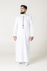 Thobe Emiratí, Thobe Árabe para <span class=keywords><strong>Hombre</strong></span>, Túnica Tradicional Musulmana, Túnica Original para Eid, Bodas, Majlis, Estilo Islámico de Qatar, Salwar Kameez - Product Image 2