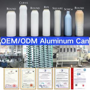 Bombe aérosol vide personnalisée en aluminium de qualité supérieure avec valve de gaz pour usage chimique - Product Image 2