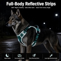 Harnais pour chien avec support pour traceur, anti-traction, réfléchissant, imperméable, en PU Oxford rembourré, gilet ajustable pour grands chiens, vente en gros