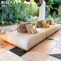WISEMAX FURNITURE Mobilier de jardin design nordique moderne, ensemble de canapés en teck pour hôtel, villa, resort, plage