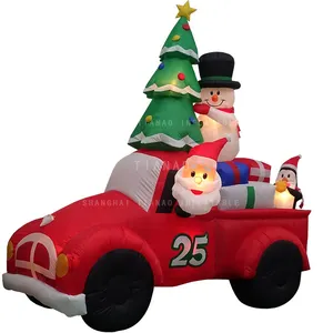 Надувной Санта-Клаус для вождения автомобиля надувная новогодняя елка и Снежный человек для внутреннего и наружного украшения