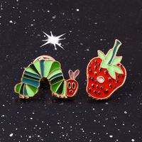Creatief Ontwerp Aardbei Bug Pin Cartoon Fruit Dier Corsage Blouse Rugzak Broche Cadeau Voor Vriend Mode Sieraden