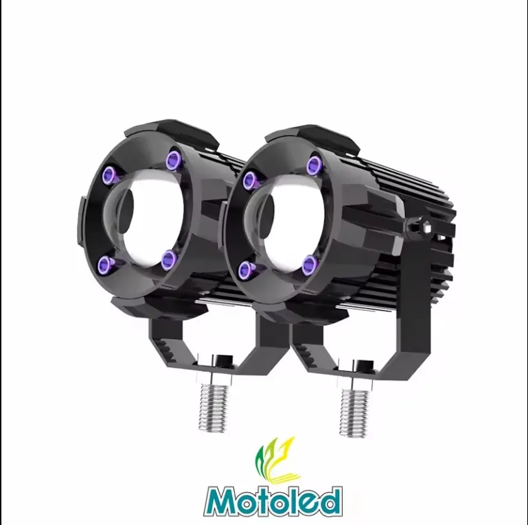 Lampu sorot motor LED, lampu kabut motor antara jarak dekat dan jauh, lensa optik LED