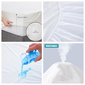 Housse <span class=keywords><strong>de</strong></span> matelas respirante et lisse avec logo personnalisé, protège-matelas imperméable - Product Image 3