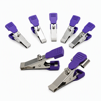Adaptateur de câble d'électrocardiographe double fonction spécifique aux animaux de compagnie, avec clip et capuchon de queue violet en cuivre nickelé