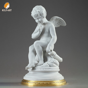 Statua di Cupido Angelo in Marmo Classico Greco Antico per Esposizione - Product Image 5