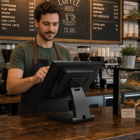 Système de caisse enregistreuse à double écran 15,6 pouces, écran client 10,1 pouces, Intel I3 I5, 4 Go, 64 Go SSD, supermarché