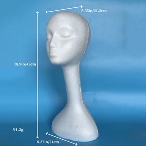 Trang trí nội thất cổ đầu trắng đen mô hình mannequin nữ giá rẻ Nhựa mannequin đầu Xốp Thủ công mỹ nghệ - Product Image 5