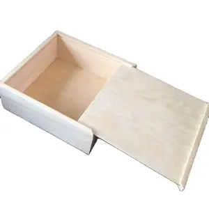 small wooden sliding lid box/wooden storage box with sliding lid/small wooden packaging box
