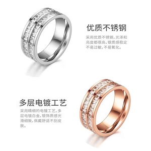 도매 유니섹스 커플링 텅스텐 풀파베 지르콘 기하학적 모양 변색없음 - Product Image 4