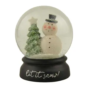 New Design Customized Products Handmade Resin Crafts Snow Globe With Snowman Christmas Tree Perfect Choice For Home Decor