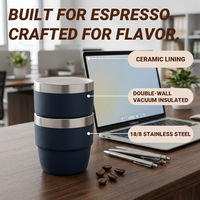 Mug à café classique en acier inoxydable 304, double paroi, isolation sous vide, empilable, compatible lave-vaisselle, avec couvercle, pour le camping, convient à la plupart des utilisations