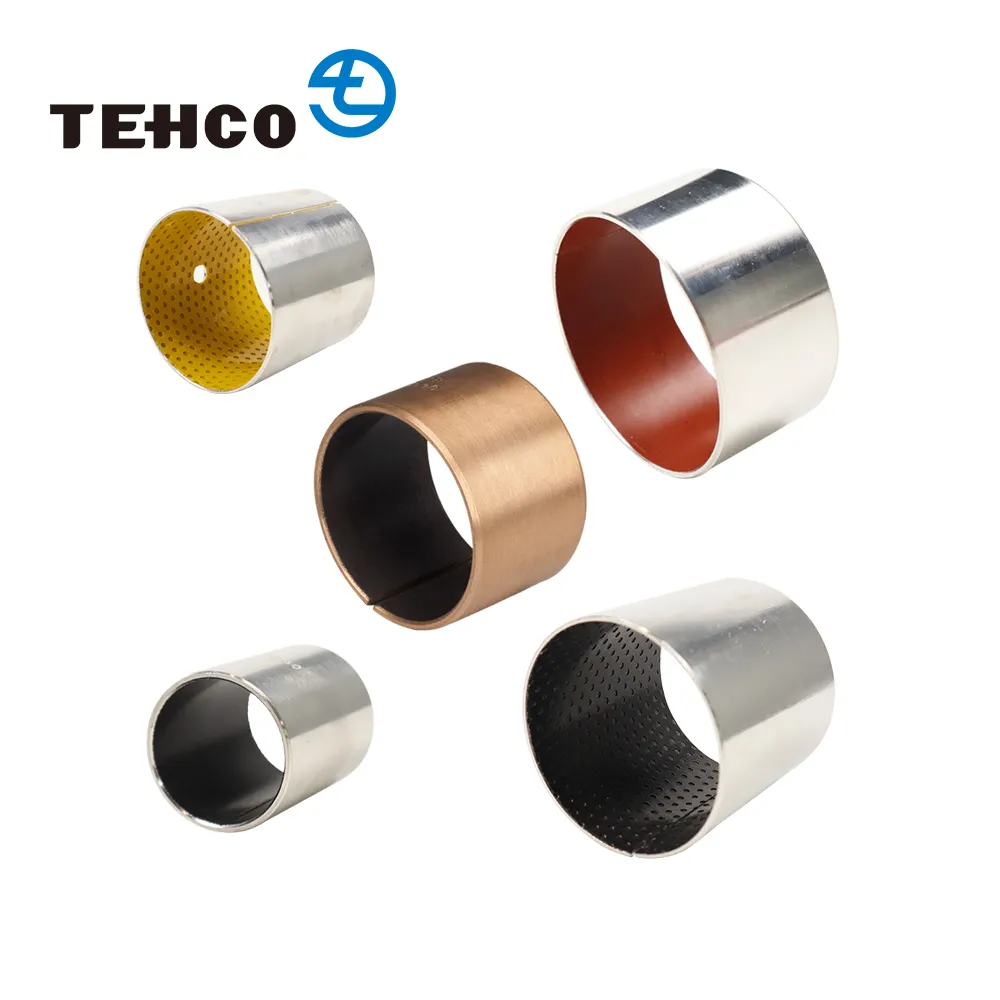 TEHCO Good Performance Steel DU Sleeve Self Lubricating Oilless Metal PTFE Bush Oil Sliding PAP10 Machine Bushing Bearing