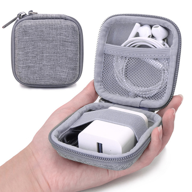 Aomiou Tech Accessories Carry Case for Electronic Charger Cable Storage Case Travel Organizer Zipper Bag