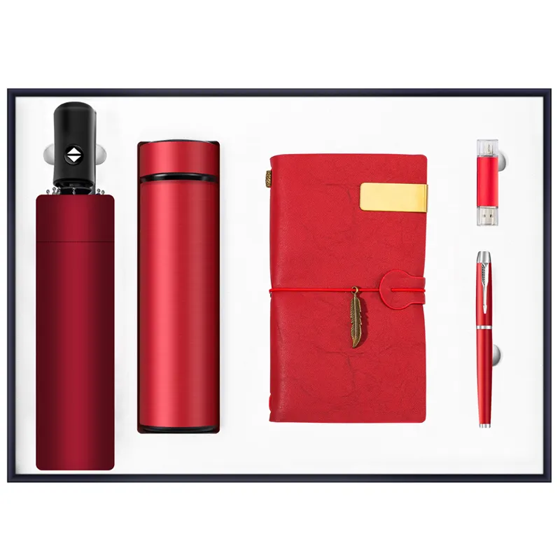 High end gift set corporate luxury gift promotion items notebook umbrella vacuum flask speaker note book gift set 2024