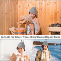 Gorro de Sauna de Fieltro de Lana con Logotipo Personalizado, Compacto, Reutilizable, Duradero y Fácil de Limpiar, Lavable, Apto para Hombres y Mujeres, Gorro de Sauna para Baño