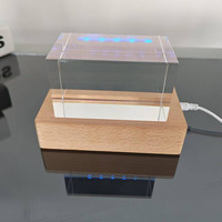 Cube en cristal K9 vierge de 6*6*10 cm avec base lumineuse LED en bois, bloc de cristal à gravure 3D intérieure, cadeau personnalisé, veilleuse de table