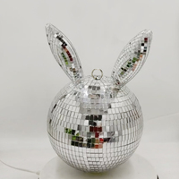 Décorations de mini miroirs réfléchissants de haute qualité Ornements de lapin disco en motif artisanal rond directement de l'usine pour l'affichage