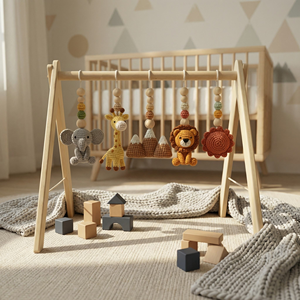 Cheval à bascule en bois pour <span class=keywords><strong>bébé</strong></span>, usage domestique, aire de jeux écologique et sûre pour tout-petits, jouets pour nouveau-nés de 0 à 12 <span class=keywords><strong>mois</strong></span>, vente en gros - Product Image 2