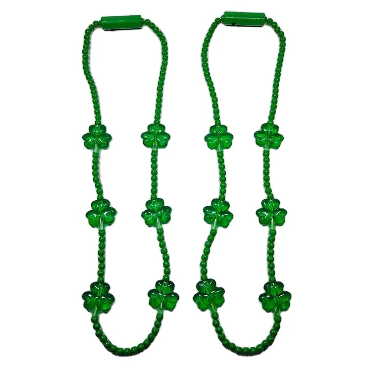 Light Up Necklace Each 6 Shamrocks Bulb Light LED Green Shamrocks Necklaces St. Patrick's Day Party Favors Accessories