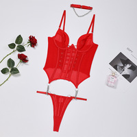 Ensemble de lingerie sexy pour femme avec porte-jarretelles See Through Clubwear Nightgown Exotic Comfortable Sexy Bra and Panty Sets