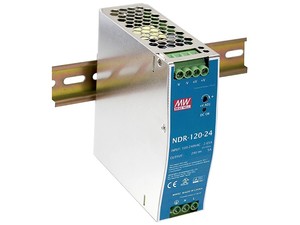 NDR-120-24 120W แหล่งจ่ายไฟราง DIN AC-DC แบบเอาต์พุตเดี่ยว 24V 5A เกรดอุตสาหกรรม 90-264VAC ประสิทธิภาพ 89% 150mVp-p - Product Image 3