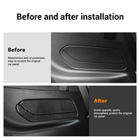 Panneau de porte de siège arrière en fibre de carbone souple véritable pour Ford Mustang GT 2024-2025 Conduite à gauche et à droite Accessoires de garniture intérieure