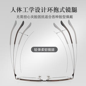 Montures de lunettes demi-cerclées rectangulaires pour hommes Danyang 9019, verres en résine légers, design tendance - Product Image 5