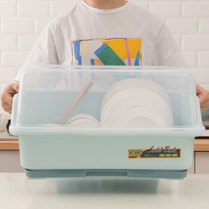 Precio de fábrica barato pequeño armario de almacenamiento estante de secado de cocina con cubierta escurridor de platos de plástico - Product Image 5