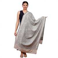 Châle en laine pashmina fait main, couleur unie, motif floral ethnique, écharpe enveloppante, doux pour la peau, respirant, chauffant, unisexe, pour la maison