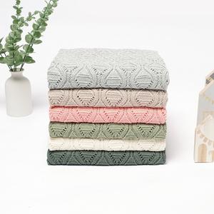 Mimixiong Chất Lượng Cao Sơ Sinh Sợi Bông Ấm Cúng Bé Quấn Chăn Xe Đẩy Bìa <span class=keywords><strong>Crochet</strong></span> Chăn Cho Bé Trai Cô Gái - Product Image 3